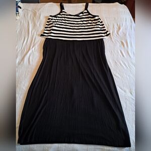 Spense women's size XXL maxi dress black & white flowy EUC